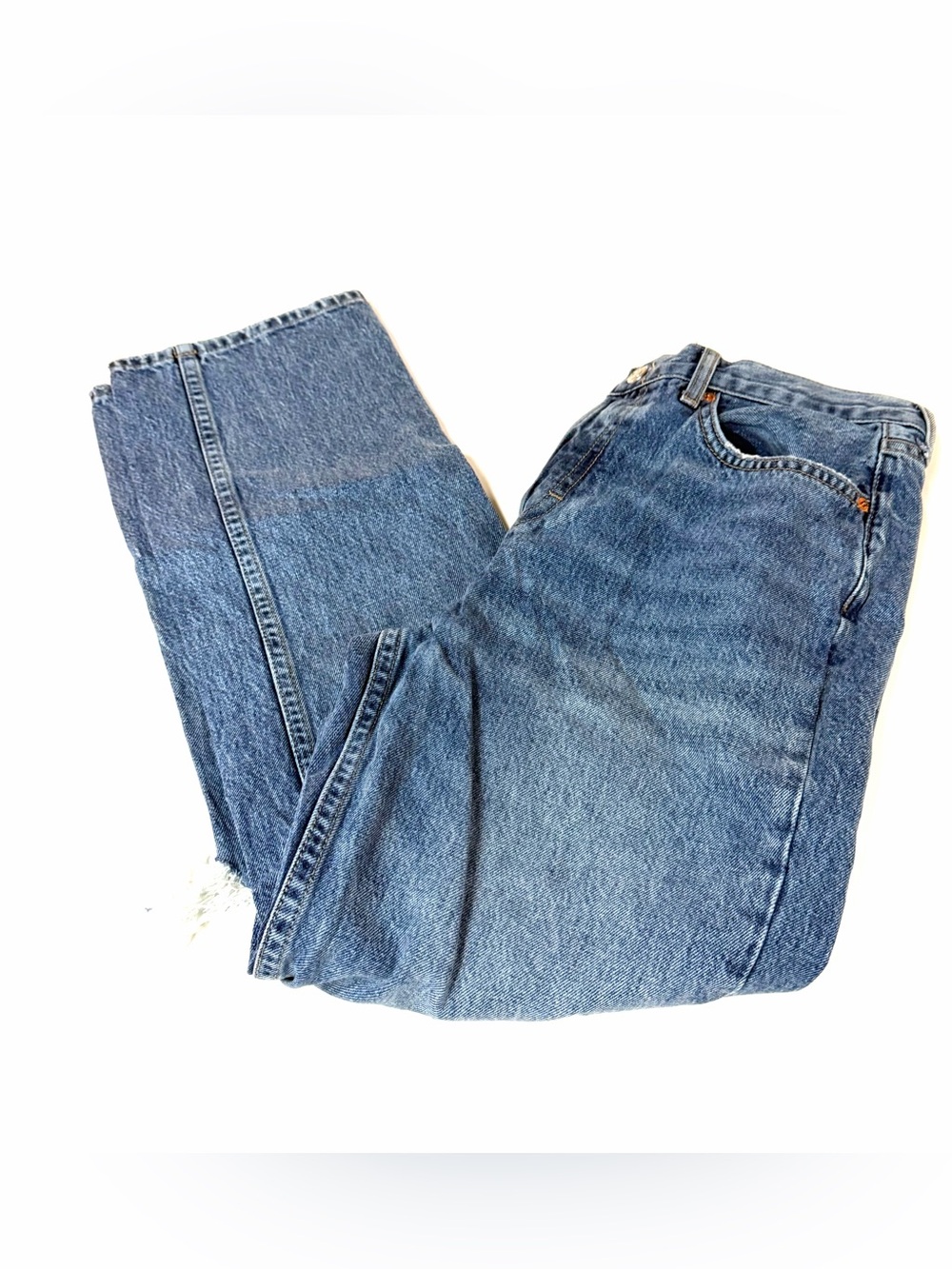 Topshop Women’s Size W30/L30 Dad Jeans Distressed Medium Wash Blue Denim #4320
